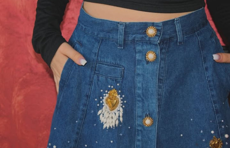 Gonna in denim Vintage